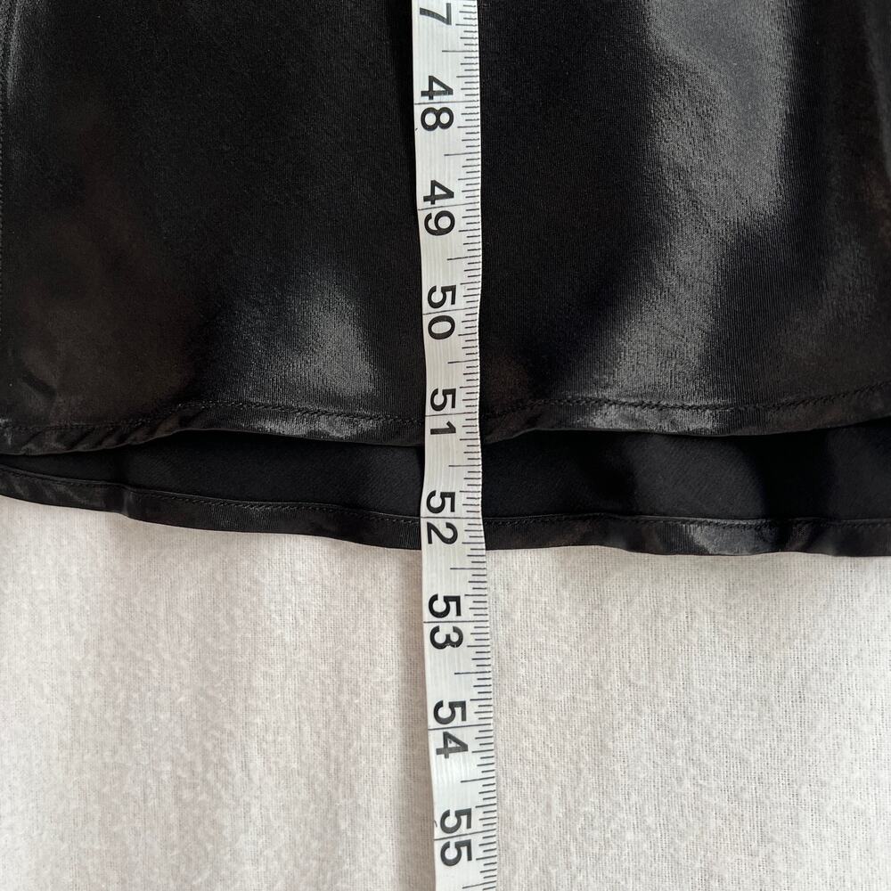 ENZA COSTA Dress Womens Medium 2 Black Satin Bias Slip Maxi Spaghetti Strap NEW - Picture 16 of 16